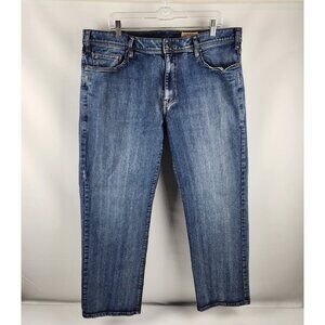 Orvis Jeans Mens 38x30 Navy Blue Straight Leg 5 Pocket Denim